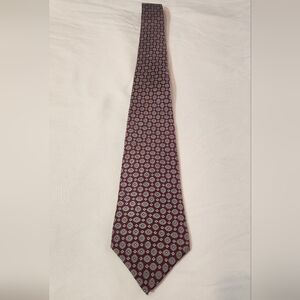 Off The Cuff England Elegant Burgundy and Blue Silk Men's Tie